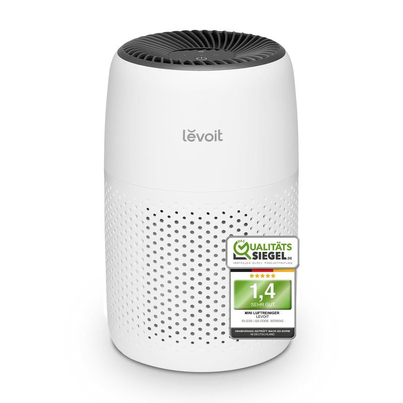Levoit Luftreiniger Allergiker mit Aromatherapie, HEPA Luftfilter gegen Schimmel, Staub und Tierhaare bis zu 0,3 µm für Schlafzimmer, 7 Watt Energiesparend, 3 Geschwindigkeiten, Weiß, Core Mini